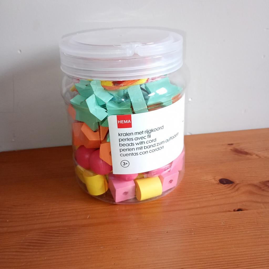 70 houten kralen Hema, Kinderen en Baby's, Speelgoed | Houten speelgoed, Ophalen, Gebruikt