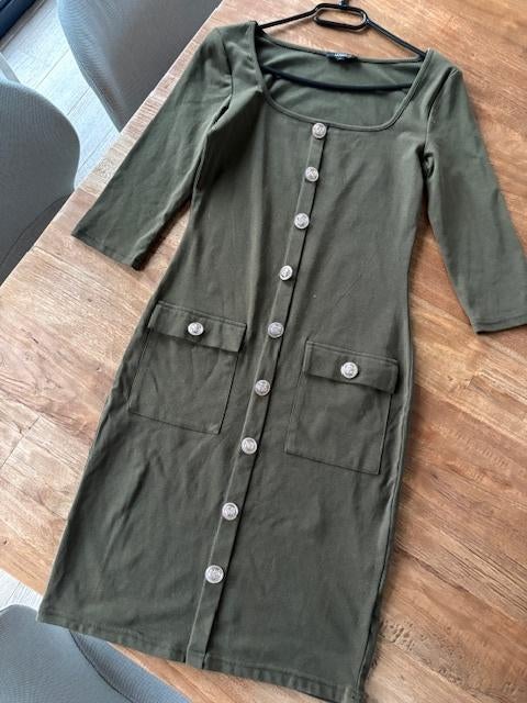 Jurk vintage maat M, Maat 38/40 (M), Bruin, Ophalen of Verzenden, Zo goed als nieuw