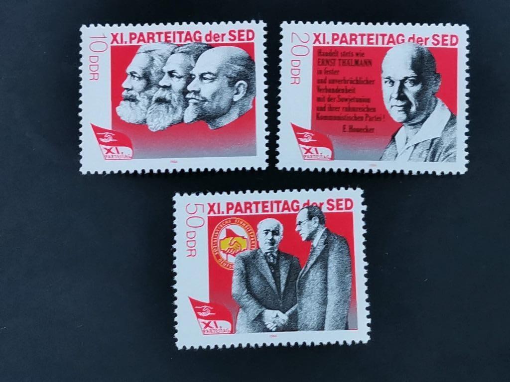 DDR 1986 - 11e Congrès du Parti Socialiste SED, Enlèvement ou Envoi, RDA, Non oblitéré