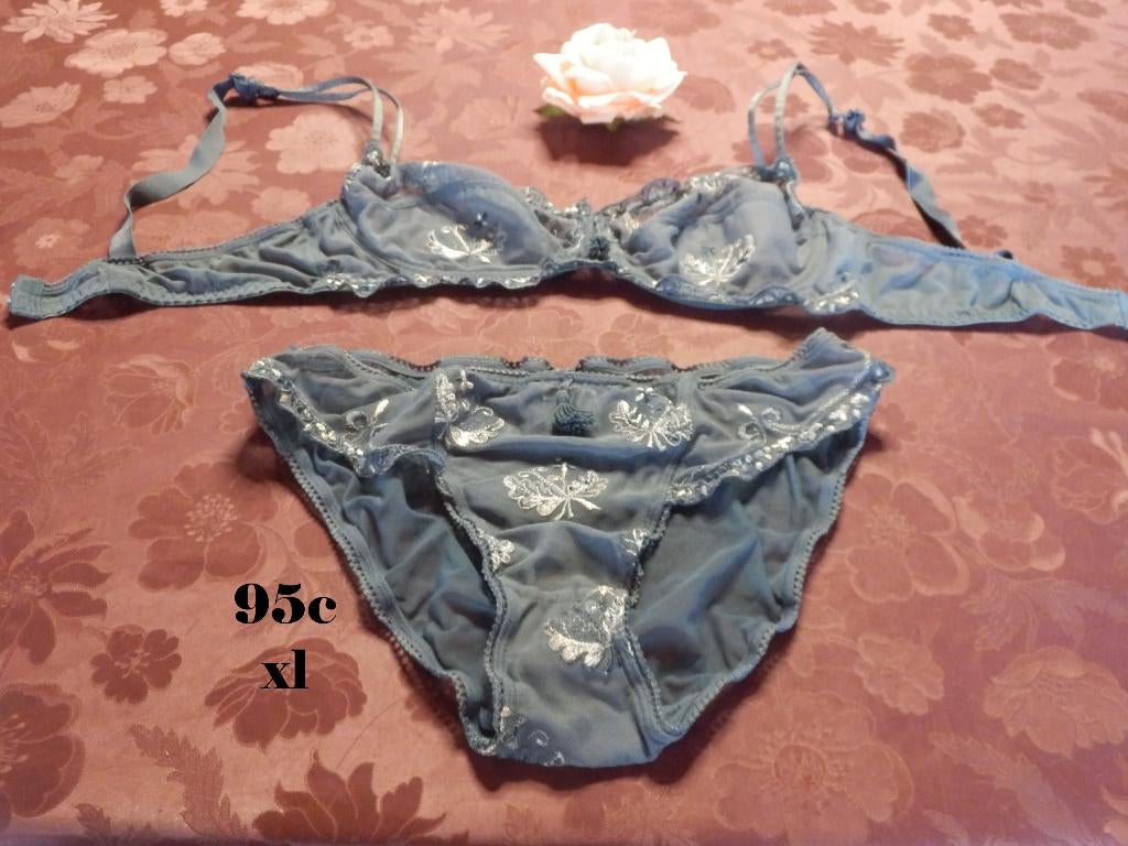 (100) - ensemble soutien gorge xl t.95c  bleu - miriale -, Miriale, Enlèvement ou Envoi, Bleu, Ensemble