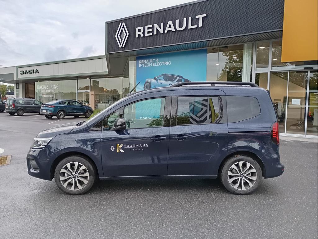 Renault Kangoo 1.3 TCe 130 Techno *AUTOMAAT* (bj 2024), Auto's, 4 cilinders, Blauw, Leder en Stof, 1333 cc