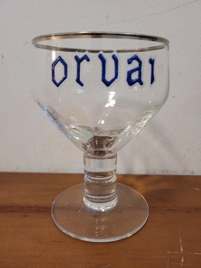 ancien verre bière orval émaillé N2, Enlèvement ou Envoi, Utilisé, Verre ou Verres, Autres marques