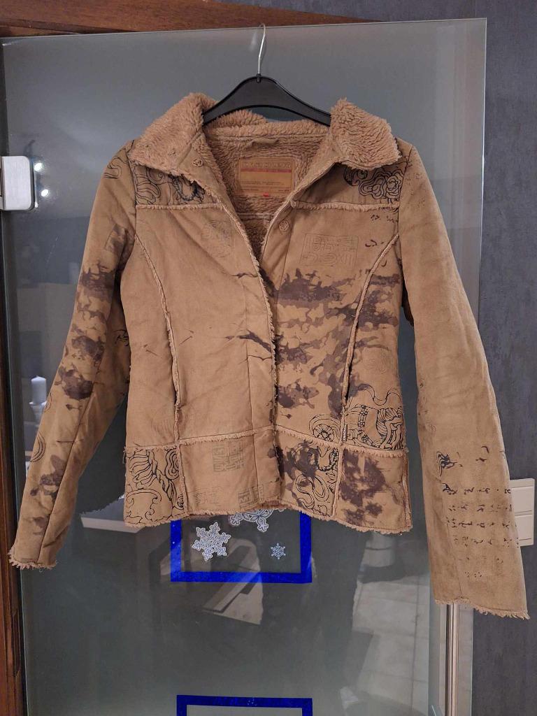 dames bruine jas mt S, Kleding | Dames, Jassen | Winter, Gedragen, Maat 36 (S), Beige, Ophalen of Verzenden