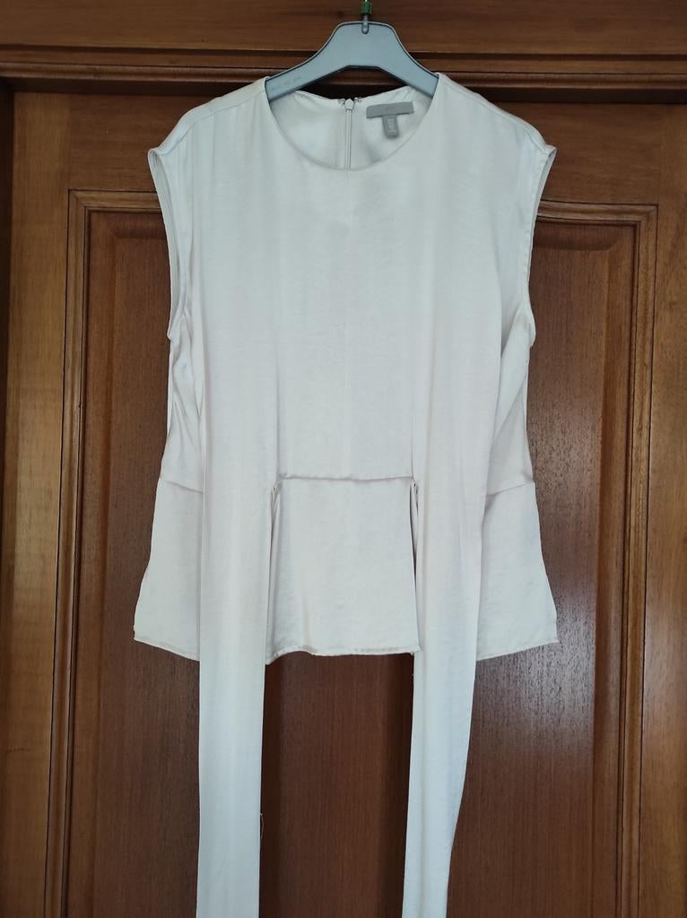 Haut crème aspect satin, Enlèvement ou Envoi, Beige, Comme neuf, Taille 38/40 (M)