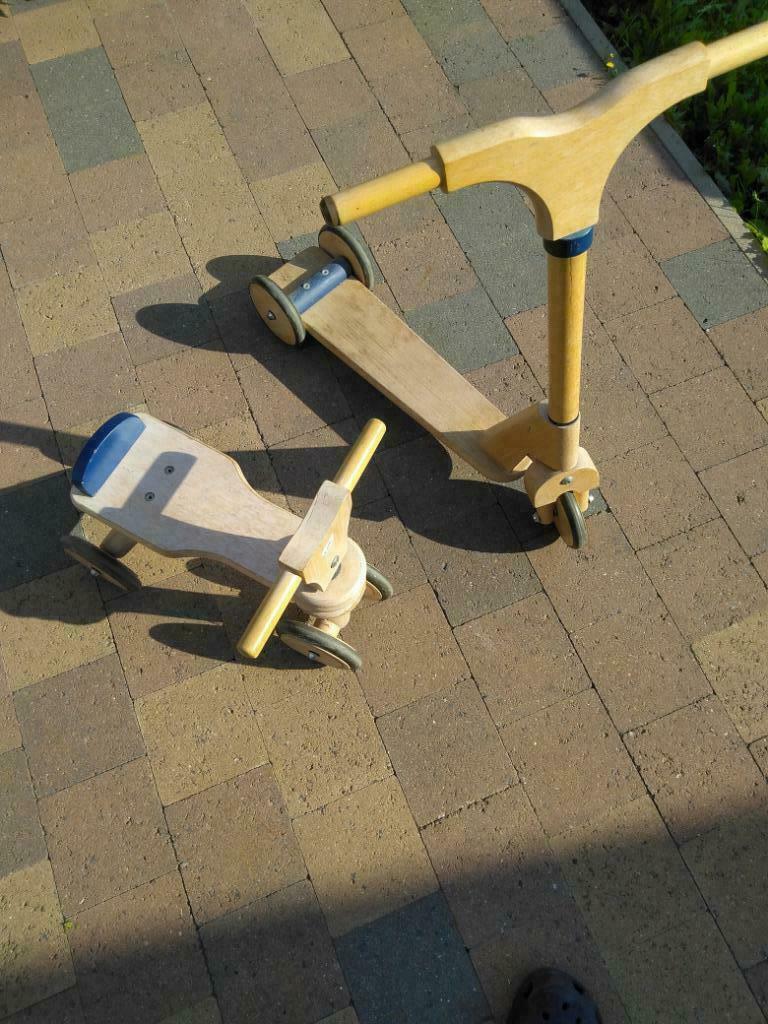 Houten step & Driewieler, Enlèvement, Utilisé, Jouet à Rouler ou à Bascule