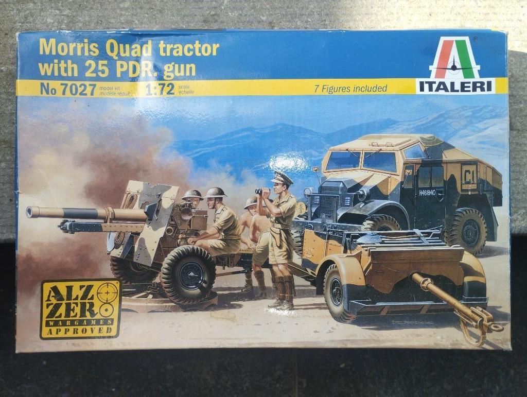Morris Quad Tractor with 25 pdr Gun, Italeri 7027, Neuf, Camion, 1:50 ou moins, Italeri