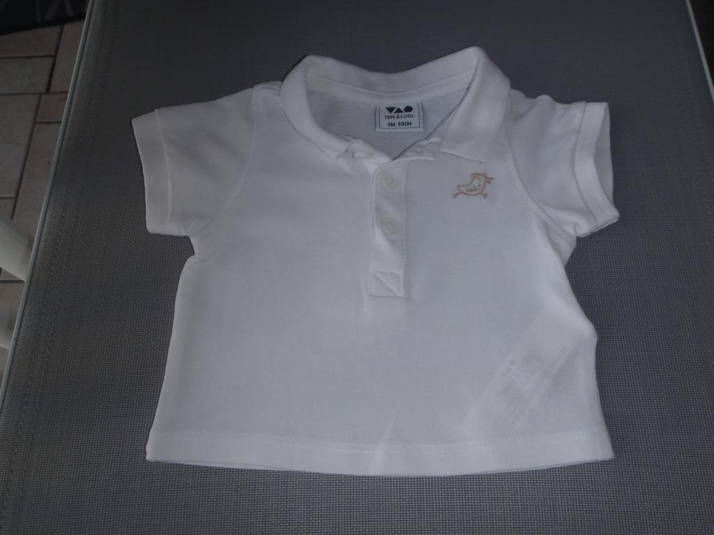 polo blanc taille 62 - Tape à l'oeil, Garçon, Autres types, Comme neuf, Tape à l'oeil