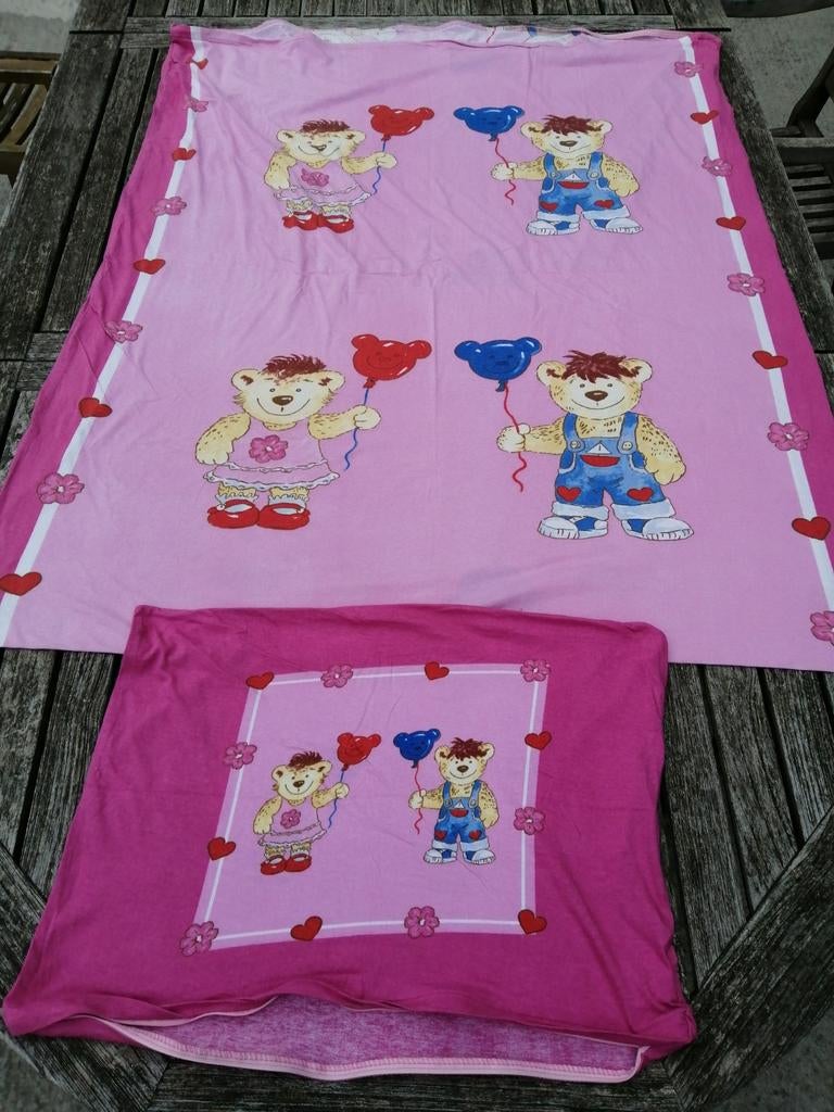 Housse couette + taie oreiller lit bébé / petit enfant, Enlèvement ou Envoi, Comme neuf, Oreiller