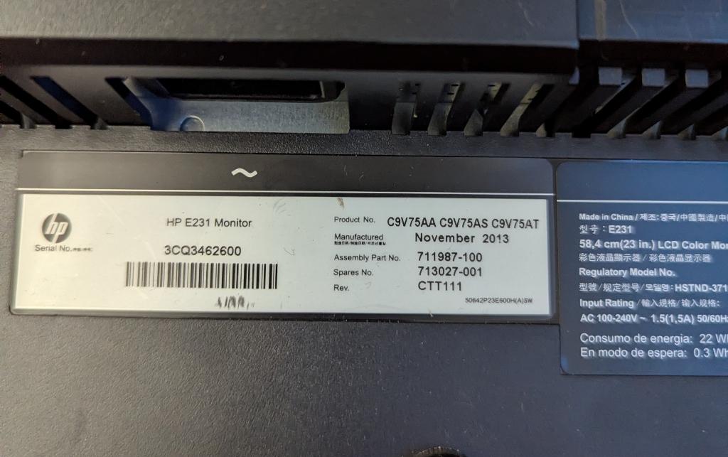 HP EliteDisplay E231 - HD (15 stuks), Hp, HP, HP, Ophalen of Verzenden