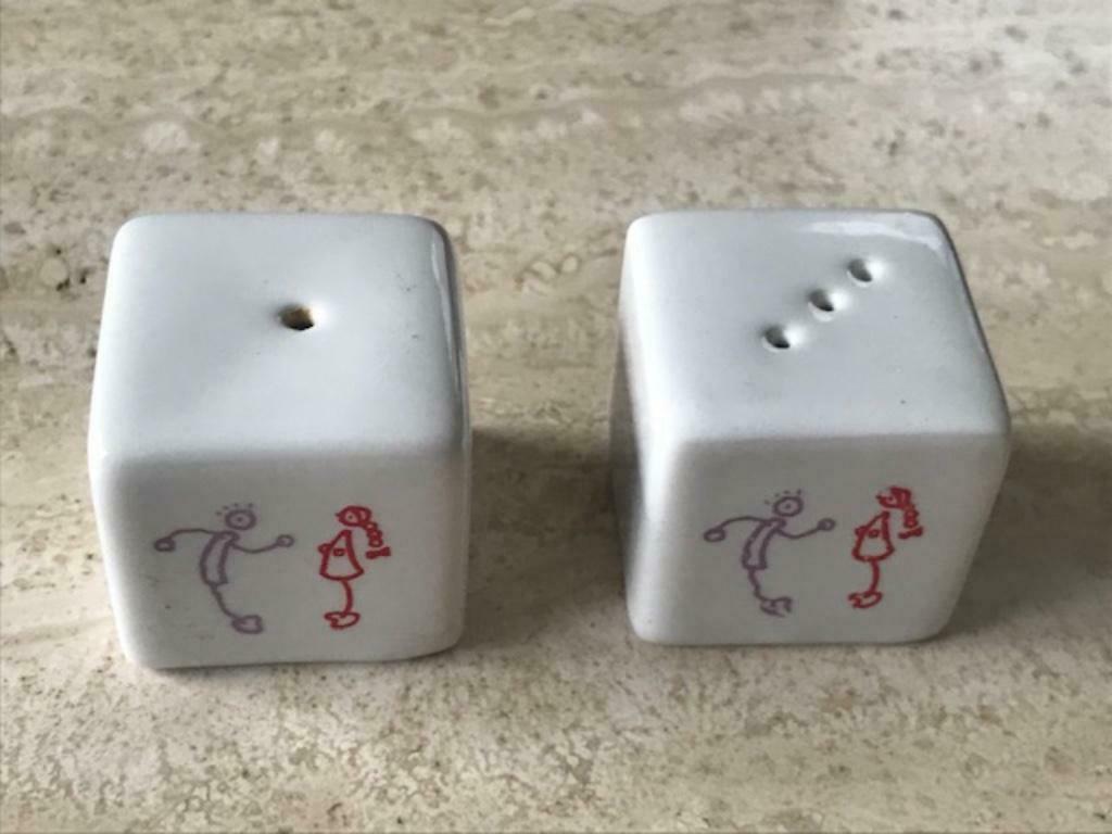 Nieuw porceleinen stel peper- en zoutvaatjes 3x3cm (zn1628), Ophalen of Verzenden, Nieuw