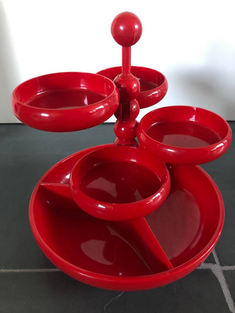 Mooie rode Vintage Party apero set - snacktoren Emsa-NIEUW, Ophalen of Verzenden, Zo goed als nieuw