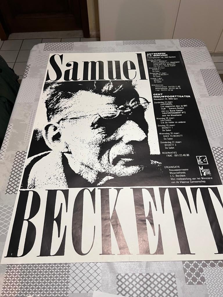 Affiche vintage de Samuel Beckett, Rectangulaire vertical, Comme neuf, Affiche ou Poster pour porte ou plus grand, Publicité