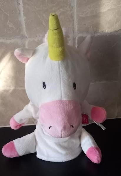 Handpop eenhoorn of unicorn, Kinderen en Baby's, Speelgoed | Knuffels en Pluche, Ophalen of Verzenden, Zo goed als nieuw, Paard