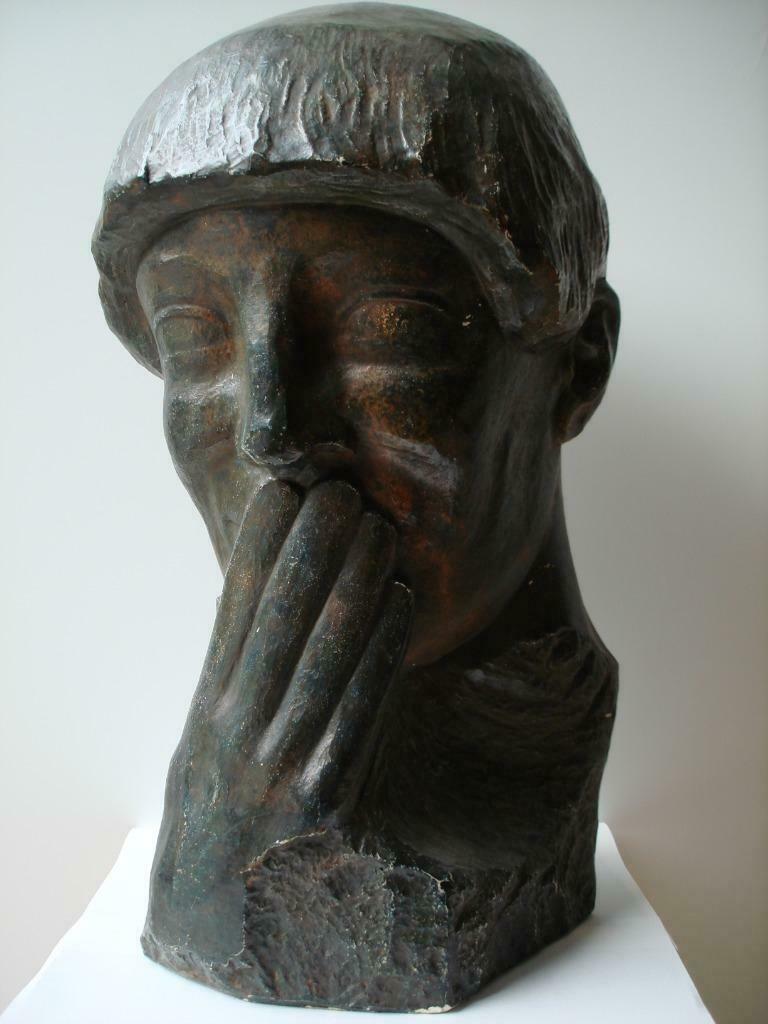 1946 Antoon VAN PARIJS tête de Tijl  jeune homme buste signé, Antiquités & Art, Enlèvement