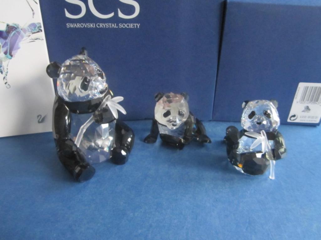 Swarovski SCS Jaarstuk 2008 Panda's + Pandajong, Collections, Swarovski, Neuf, Figurine, Envoi