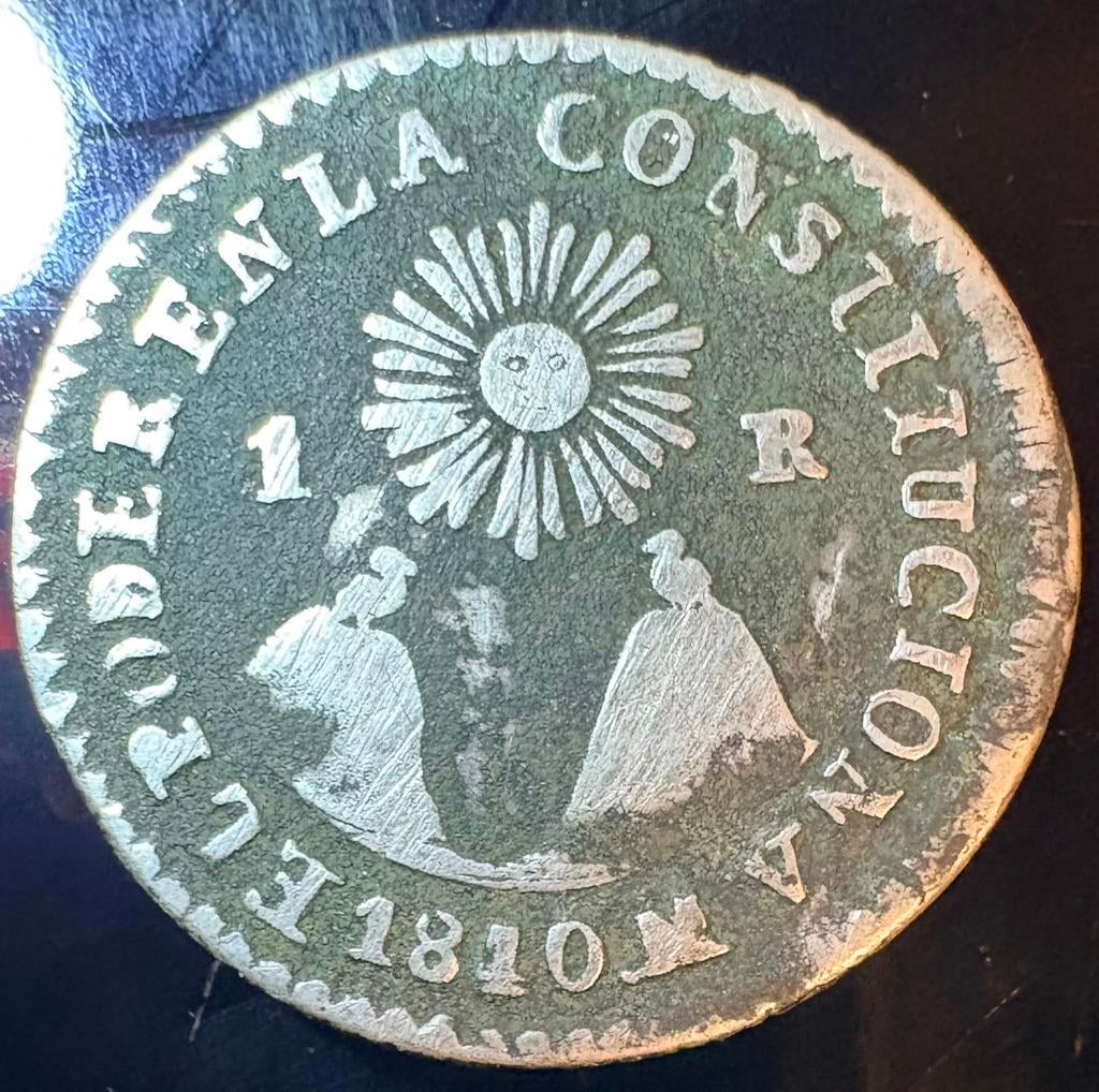 Zeldzame zilveren 1 real 1840 M republica del Ecuador, Ophalen of Verzenden, Zilver