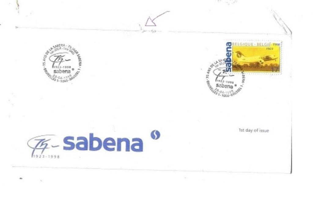 75 ans de la SABENA - 1er jour STAMP - timbre - FDC, Enlèvement ou Envoi