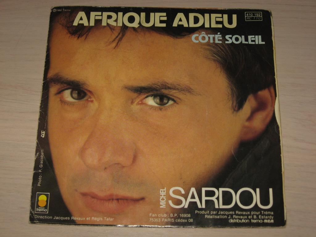 Disque vinyl 45 tours michel sardou Afrique Adieu, Ophalen of Verzenden, Zo goed als nieuw