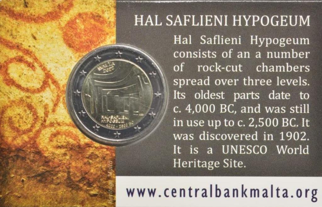 Coincard 2 euro Malta 2022 Hal Saflieni, Ophalen of Verzenden, Malta, 2 euro
