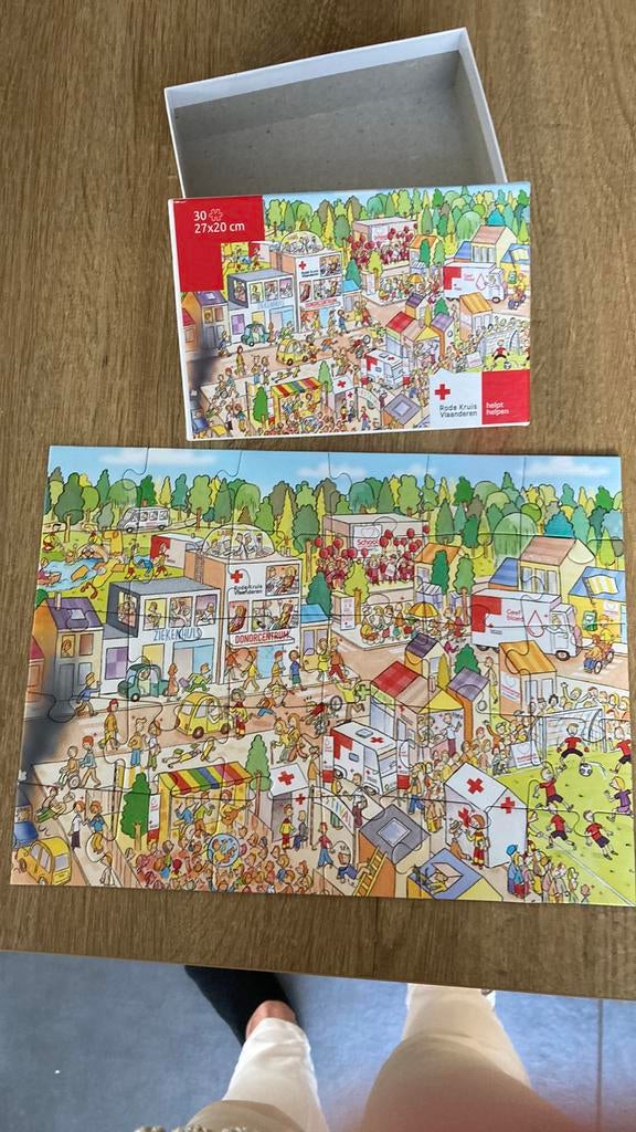 Nr 12: Puzzel 30stuks thema Rode Kruis, Hobby en Vrije tijd, Ophalen of Verzenden, Minder dan 500 stukjes, Nieuw, Legpuzzel