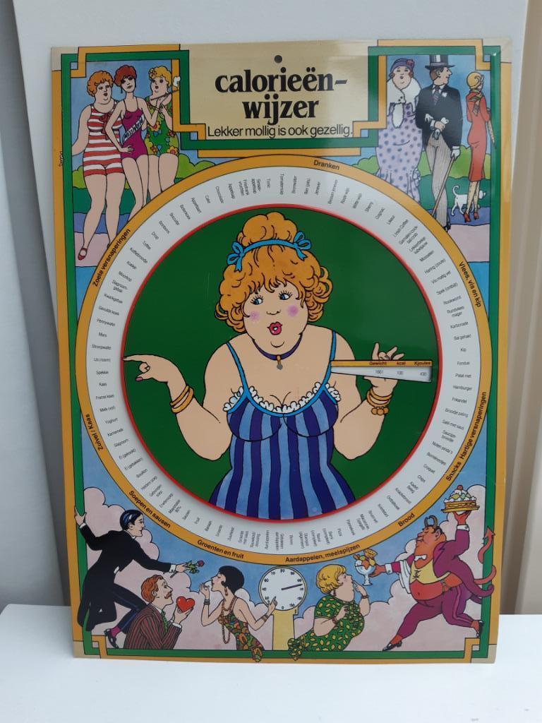 Oude caloriewijzer - Lekker mollig is ook gezellig, Antiek en Kunst, Ophalen