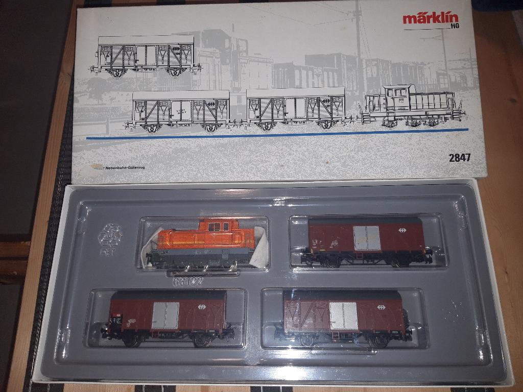 treinset Marklin 2847  zwitserse rangeer loc  mt 3 wagons, Enlèvement, Neuf, Set de Trains