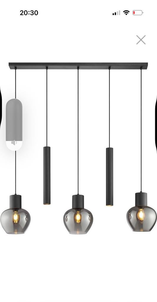 Hanglamp ligari 5 lights nieuw in verpakking, Maison & Meubles, Enlèvement, Comme neuf, Verre