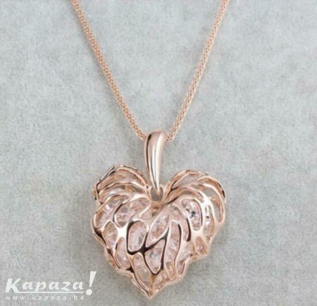 Femmes Coeur Creux Cristal, Bijoux, Sacs & Beauté, Enlèvement, Neuf, Or, Or