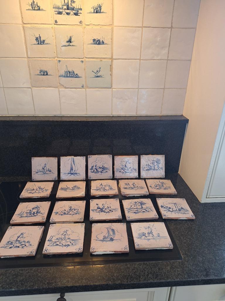 lot  19  delftse tegels, Doe-het-zelf en Bouw, Tegels, Ophalen, Zo goed als nieuw