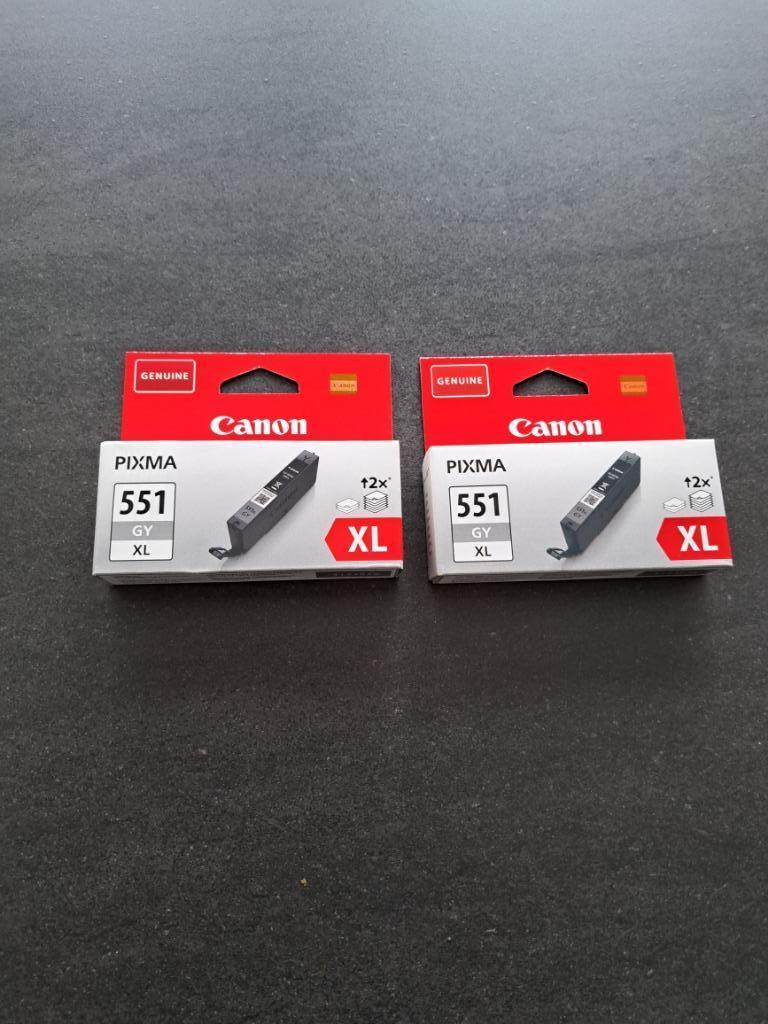 Inkt voor canon printer Pixma 551 GY XL 2 stuks, Ophalen of Verzenden, Nieuw, Cartridge, Canon
