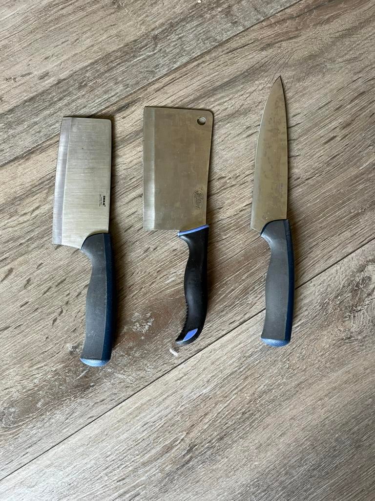 3 keukenmessen, Huis en Inrichting, Ophalen, Zo goed als nieuw