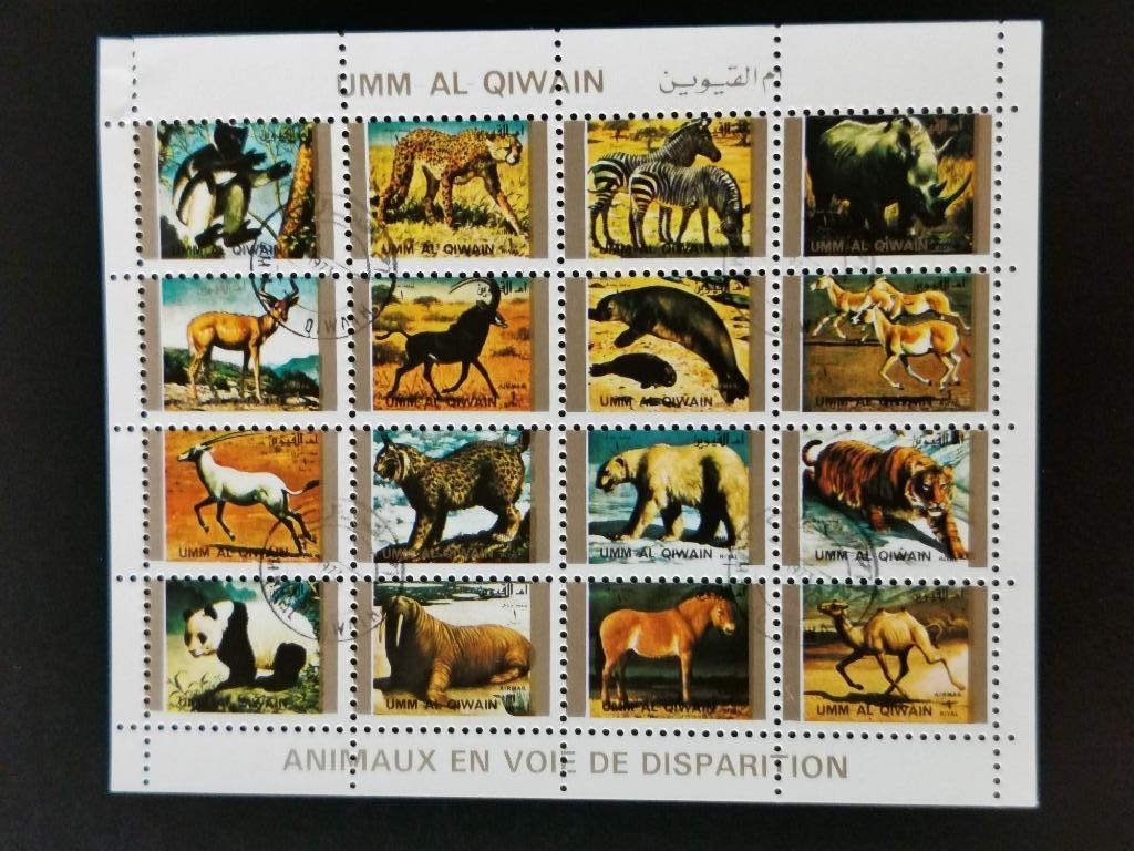 Umm-al-Qiwain 1972 - animaux sauvages - panda, antilope, mor, Enlèvement ou Envoi, Affranchi, Animal et Nature