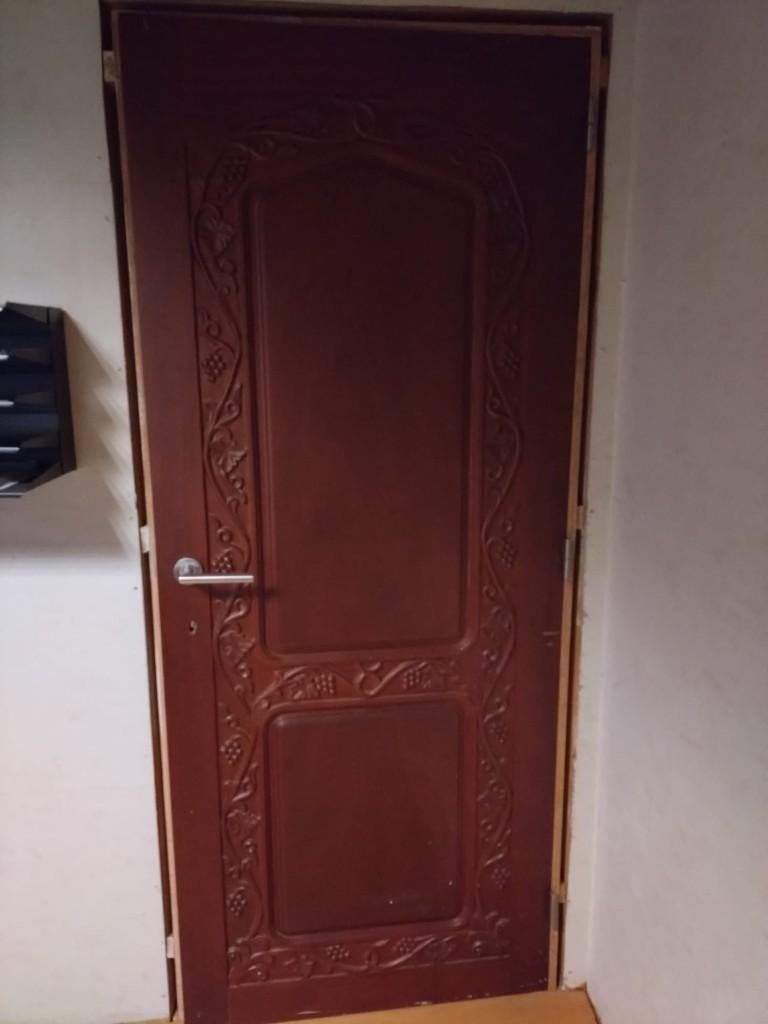 Handgesneden houten deur - Indische stijl, Ophalen, Gebruikt, 80 tot 100 cm, Binnendeur