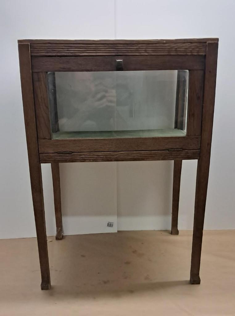 Vitrine ancienne bois & verre – présentoir de comptoir, Antiquités & Art, Enlèvement
