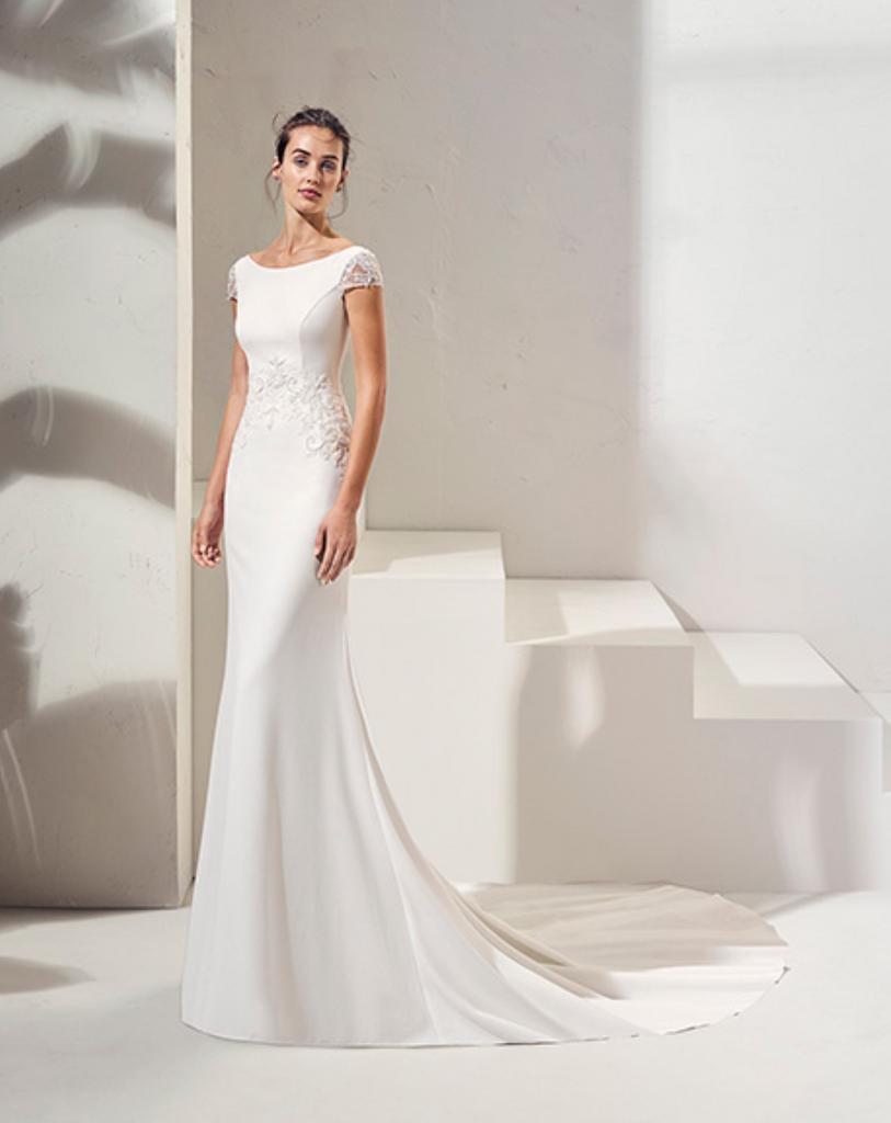 Trouwjurk Adriana Alier, Kleding | Dames, Ophalen of Verzenden, Zo goed als nieuw, Trouwjurk