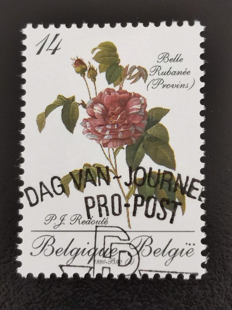 Belgie 1990 - flora - bloemen - rozen Redouté - Belle Rubané, Ophalen of Verzenden, Gestempeld, Overig