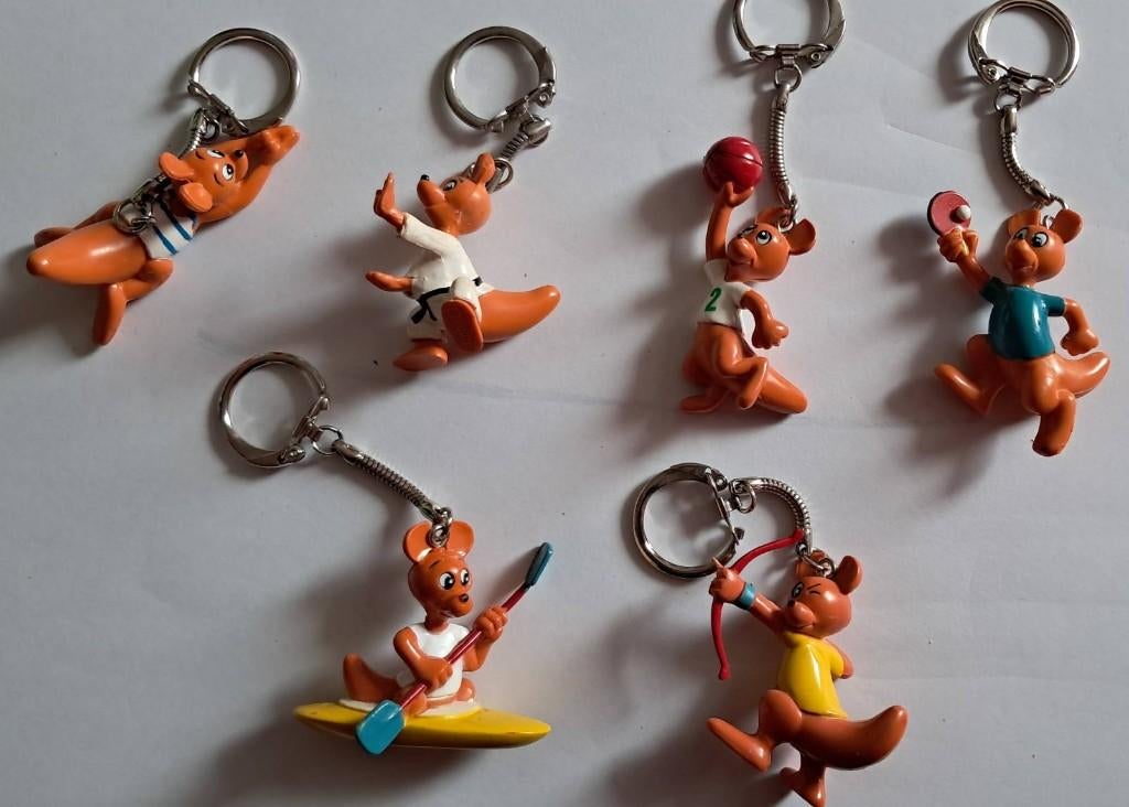 6 vintage Kangaroo Adeps sportsleutelhangers, Ophalen of Verzenden