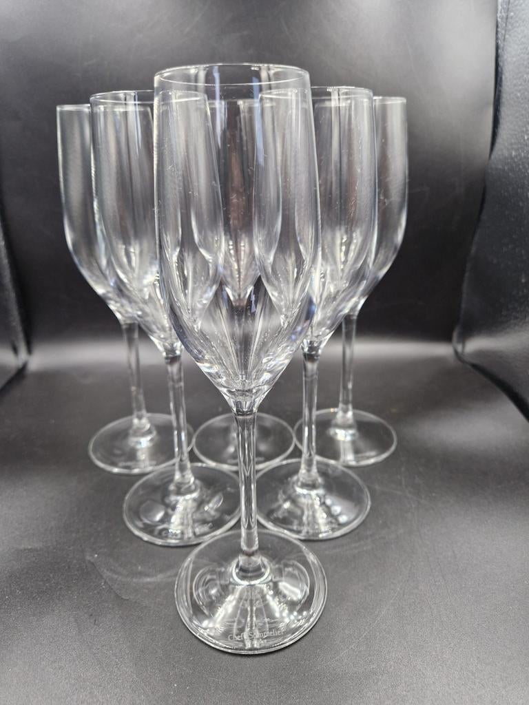 6 x flute champagne glazen kristal Chef & Sommelier France, Verzenden