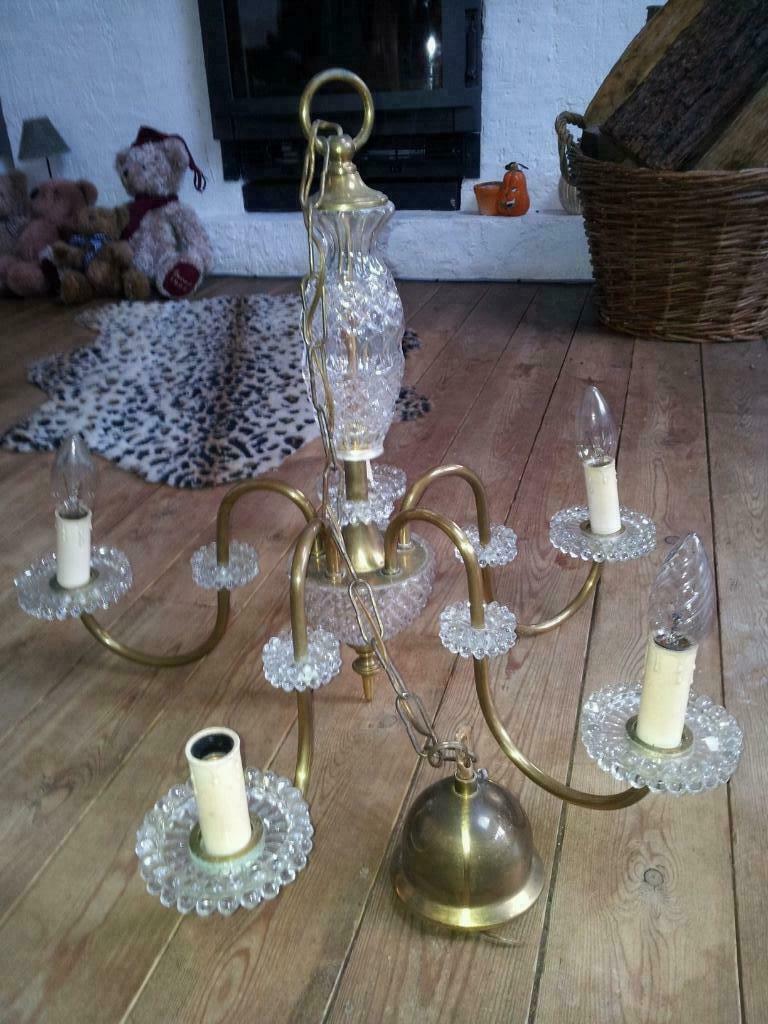 Antieke glazen luchter, Huis en Inrichting, Ophalen of Verzenden, Glas