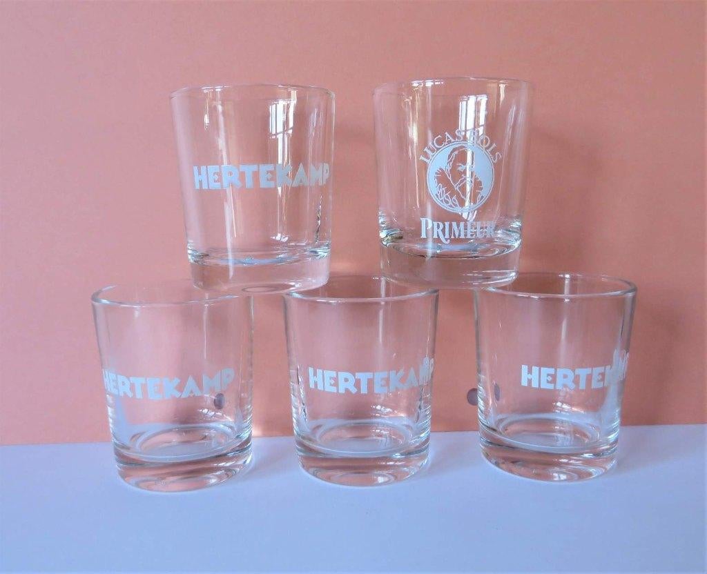 5 jenever glaasjes (lot), Verzamelen, Ophalen of Verzenden, Nieuw, Borrel- of Shotglas
