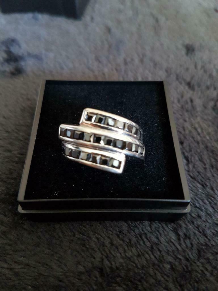 Ring in zilver 925 maat 54, Handtassen en Accessoires, Ringen, Met kristal, Ophalen of Verzenden, Zo goed als nieuw, Dame