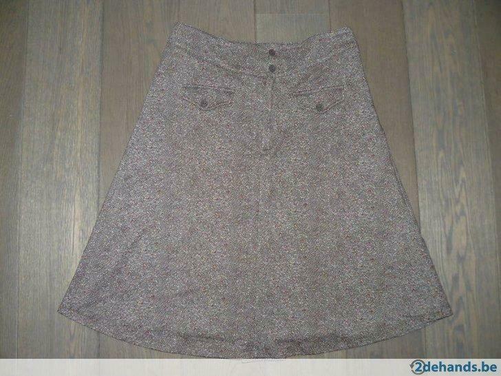 Lichtbruine A-lijn rok met spikkeltjes, Who's That Girl, XS, Bruin, MET, Ophalen of Verzenden, Maat 34 (XS) of kleiner
