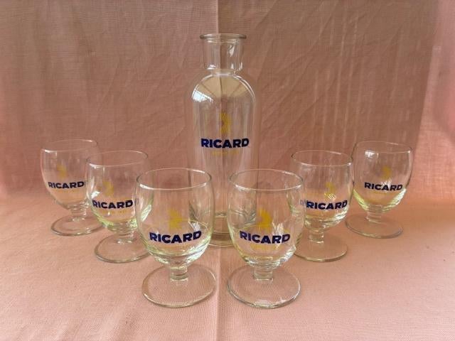 Ricard set: 6 glazen + 1 karaf, Verzamelen, Ophalen of Verzenden, Zo goed als nieuw, Gebruiksvoorwerp