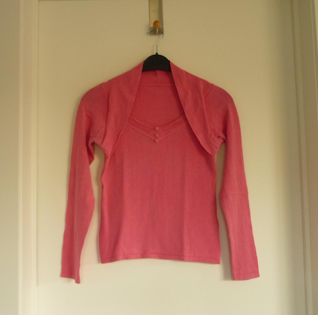 Fuchsia koraalroze trui met bolero Maat 38, Ophalen of Verzenden, Maat 38/40 (M)