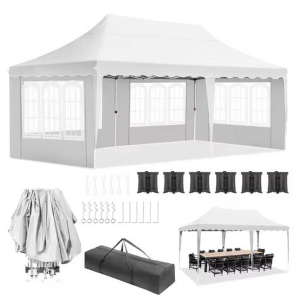 Easy-Up Tent Vouwtent Pop-Up-Tent 3x6m Waterdicht Wit, Ophalen of Verzenden, Nieuw