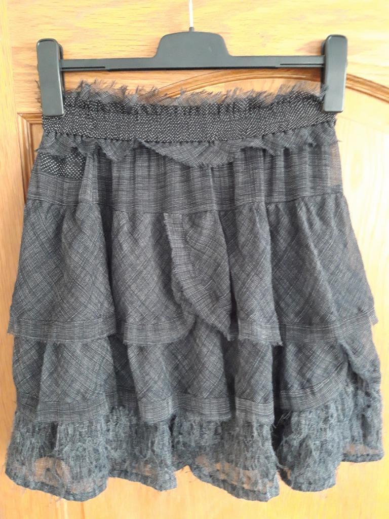Jupe dame à volants - taille 40, Taille 38/40 (M), Gris, Comme neuf, Enlèvement