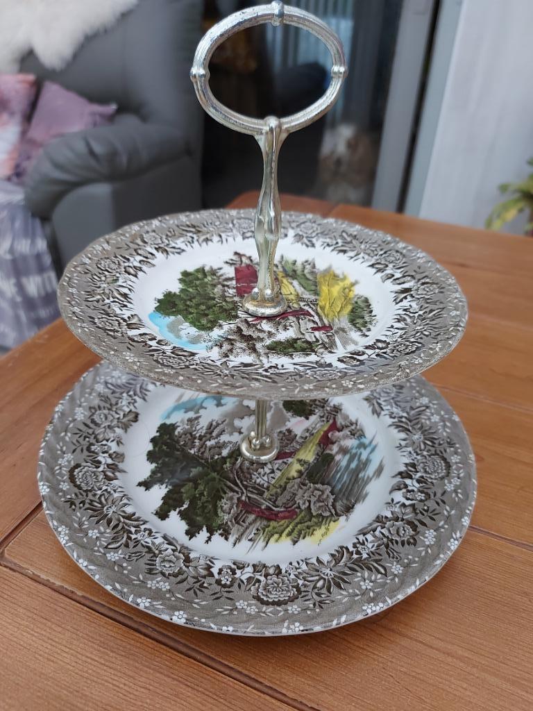 vintage porseleinen Engelse etagère, Antiek en Kunst, Ophalen of Verzenden