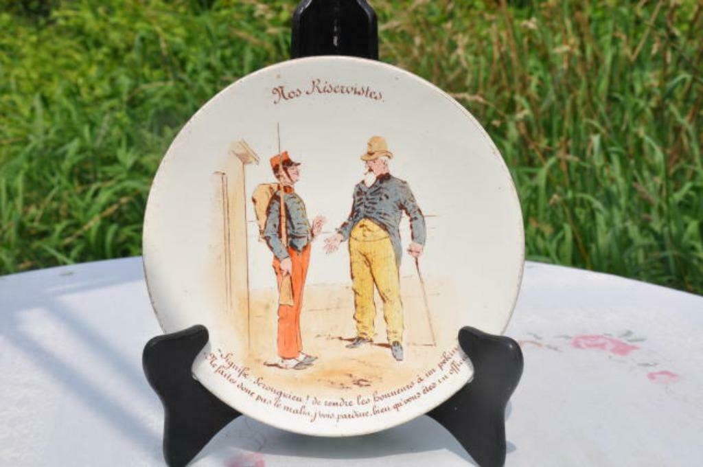 §  assiette parlante Lunéville série les réservistes (4), Antiquités & Art, Antiquités | Céramique & Poterie, Enlèvement ou Envoi