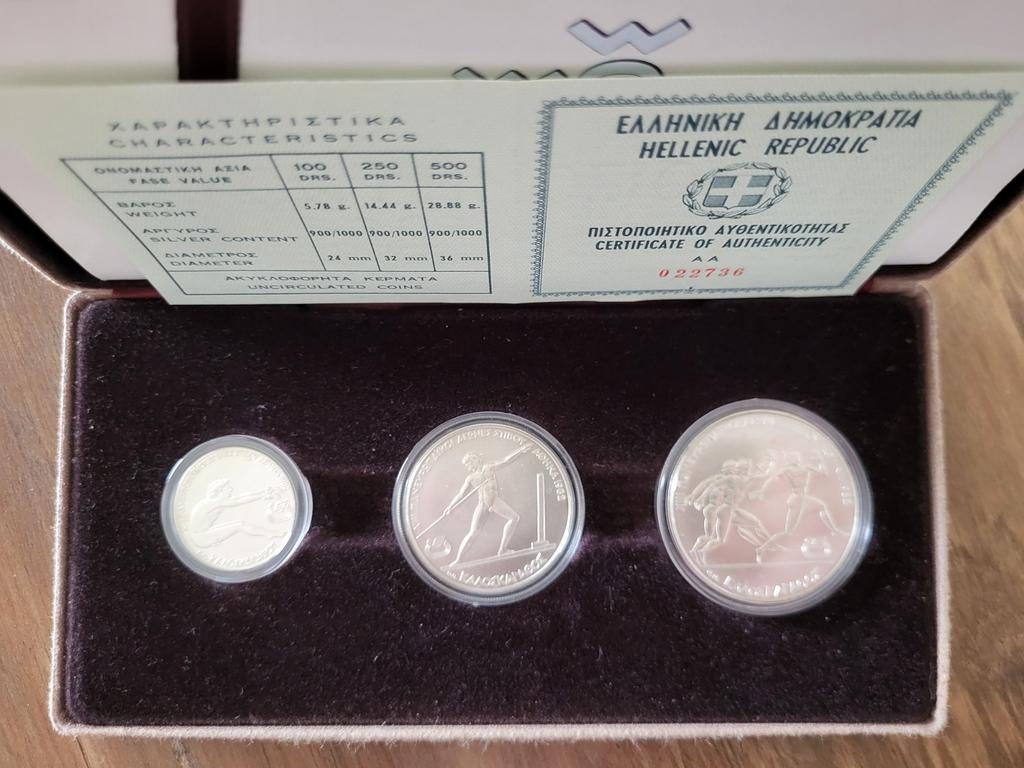 Zilveren munten Olympische spelen Athene 1982, Enlèvement, Argent
