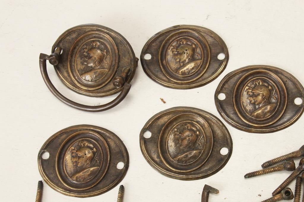 Koperen handvaten voor  19 de eeuwse kast, Antiek en Kunst, Antiek | Meubels | Kasten, Ophalen of Verzenden